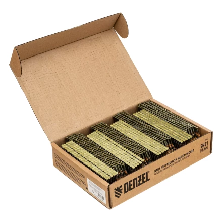 Гвозди для пнев. нейлера крашен. длина 65 мм диаметр 2.9 мм 2000 шт. Denzel 57695 купить в Ижевске