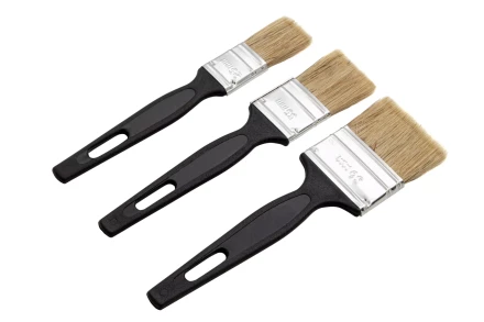 Набор кистей флейцевых 3 шт. (25 мм, 35 мм, 50 мм), натуральная щетина, пластиковая ручка Сибртех 82507 купить в Ижевске