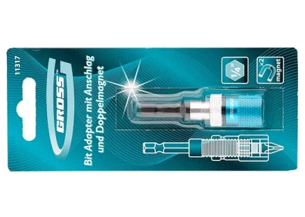 GROSS адаптер для бит с ограничителем и двойным магнитом, 1/4&quot; 11317 купить в Ижевске