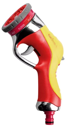 Пистолет-распылитель GRINDA 9-позиц., металлический с TPR, с автомат. сменой режимов распыления 8-427141 купить в Ижевске