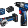 ЗУБР КОМПАКТ #5, набор: дрель-шуруповерт + мини УШМ, BRUSHLESS, 12 В, 45 Н·м, 2 АКБ тип Т7 (4 и 2 А·ч), кейс, Профессионал (DB-121-42AB) купить в Ижевске