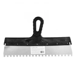 Шпатель из нержавеющей стали 350 мм зуб 8 х 8 мм пластмассовая ручка 85145