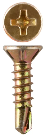 Саморезы ЗУБР &quot;МАСТЕР&quot; со сверлом для оконного профиля, жёлтопассивированные, 3.9x13мм, 17500шт 4-300230-39-013 купить в Ижевске