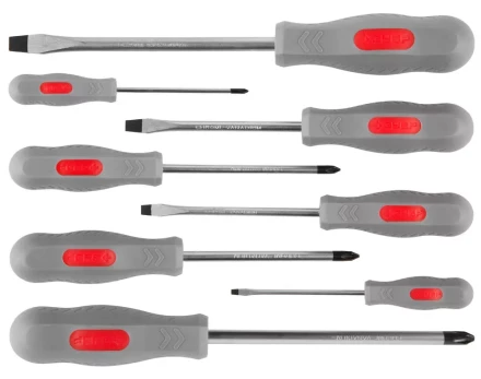 Набор ЗУБР &quot;МАСТЕР&quot;: Отвертки, Cr-v, эргономичная двухкомпонентная рукоятка, 8шт 25065-H8_z02 купить в Ижевске