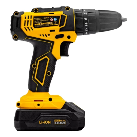 Дрель-шуруповерт аккумуляторная ударная Denzel CID-18-02BM, Li-Ion, 18 В, 2 акк. 26135 купить в Ижевске