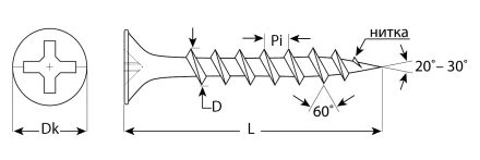 Саморезы СГД гипсокартон-дерево коробка серия ПРОФЕССИОНАЛ 4-300032-35-016 купить в Ижевске
