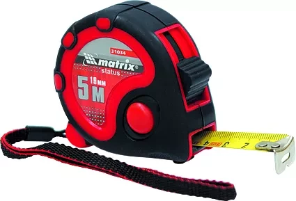 Рулетка Status 3 fixations 5 м х 25 мм двухкомпонентный корпус 3 фиксации ленты  MATRIX 31035 купить в Ижевске