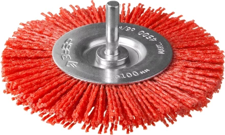 ЗУБР &quot;ПРОФЕССИОНАЛ&quot;. Щетка дисковая для дрели, нейлоновая проволока с абразивным покрытием, 100мм 35161-100_z02 купить в Ижевске