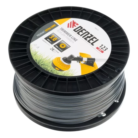 Леска для триммера двухкомпонентная круглая, 3,0мм х 123м, на DIN катушке EXTRA CORD// Denzel 96810 купить в Ижевске