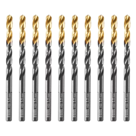 Сверло по металлу, 5,5 мм, HSS-Tin, Golden Tip, 10 шт. Denzel 717214 купить в Ижевске