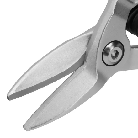 Ножницы по металлу Denzel 78370, 270 мм, прямой рез, сталь-CrMo, трехкомпонентные рукоятки купить в Ижевске