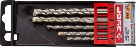 Набор ЗУБР Свёрла &quot;МАСТЕР&quot; по бетону, ударные, 4; 5; 6; 8; 10мм, 5шт 2922-H5 купить в Ижевске