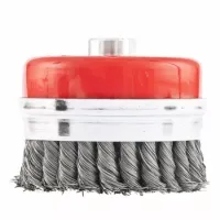 Щетка для УШМ Heavy Duty, 100 мм, М14, "чашка", крученая металлическая проволока  MATRIX 74672