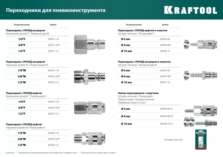 Переходник KRAFTOOL EXPERT QUALITAT для пневмоинструмента, резьба 1/4 папа - быстросъемное соединение папа 06592-1/4 купить в Ижевске