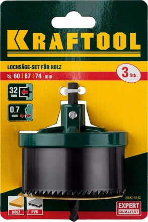 Пила сегментная наборная KRAFTOOL по дереву, 3 полотна: 60-67-74x32 мм 29582-H3-32 купить в Ижевске