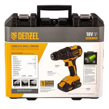 Дрель-шуруповерт аккумуляторная BLDL-IB-18-02 Denzel 26121 купить в Ижевске