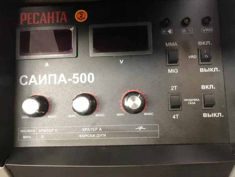 Полуавтоматический сварочный аппарат инверторный Ресанта САИПА-500 купить в Ижевске