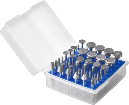 Набор ЗУБР &quot;ПРОФЕССИОНАЛ&quot;: Мини-насадки с алмазным напылением в пластиковом боксе, Р 180, хвостовик 3мм, 50 предметов 33383-H50 купить в Ижевске