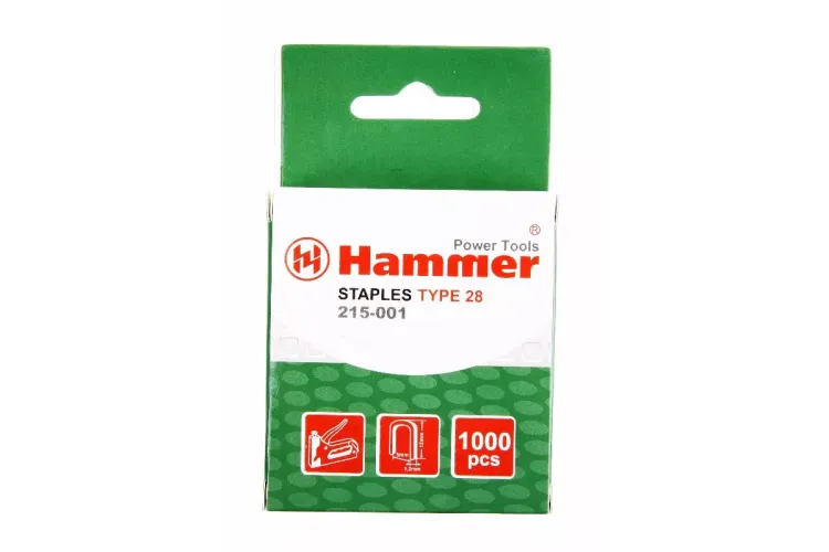 Скобы для степлера HAMMER 215-001 12мм, тип 28, 1000 шт. купить в Ижевске