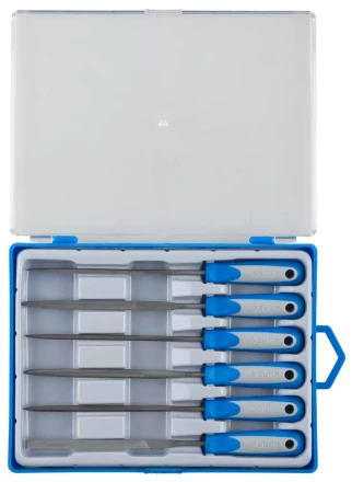 Набор ЗУБР &quot;ЭКСПЕРТ&quot; Надфили, двухкомпонентная ручка, насечка 2=бархатная, 100мм, 6шт 16020-2-H6 купить в Ижевске