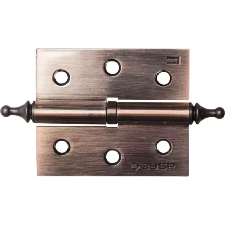 Петля дверная разъемная ЗУБР &quot;ЭКСПЕРТ&quot;, 1 подшипник, цвет ст. медь (AC), правая, с крепежом, 75х63х2,5мм, 2 шт 37605-075-6R купить в Ижевске