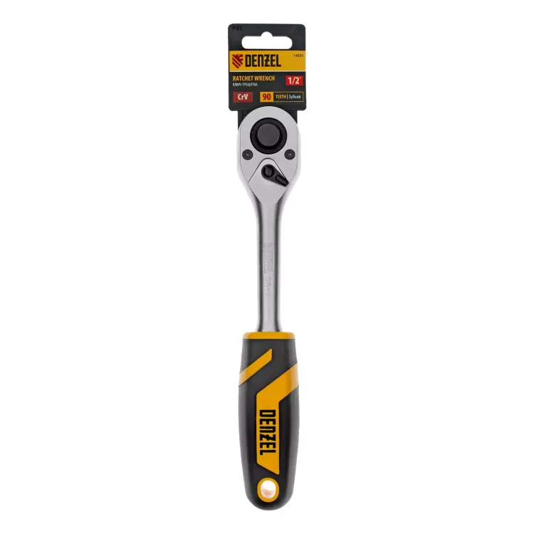 Ключ-трещотка 1/2" Denzel 14033, 90 зубьев, с быстрым сбросом, CrV купить в Ижевске