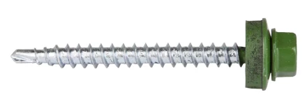 Саморезы ЗУБР &quot;ПРОФЕССИОНАЛ&quot; окраш., RAL 6002 зелен. лист, для крепл. кров. матер. к дерев. обреш., 4.8x50мм, 250шт 4-300315-48-050-6002 купить в Ижевске