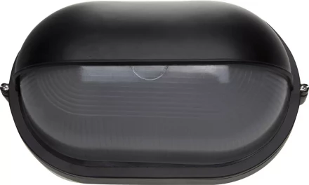 Светильник уличный СВЕТОЗАР влагозащищенный с верхним защитным кожухом, овал, цвет черный, 100Вт SV-57213-B купить в Ижевске