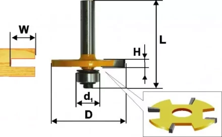 Фреза кромочная фальцевая Ф508Х5 мм хвостовик 12 мм 46352 купить в Ижевске