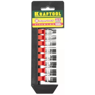 Набор KRAFTOOL "EXPERT QUALITAT" Торцовые головки "SUPER LOCK", 1/4", 6-13мм, 8 предметов 27860-H8_z01