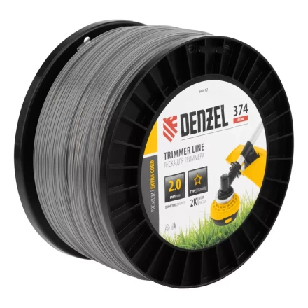 Леска для триммера двухкомпонентная звезда, 2,0мм х 374м, на DIN катушке EXTRA CORD// Denzel 96812 купить в Ижевске
