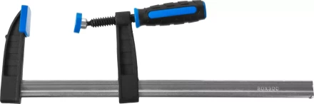 Струбцина ЗУБР &quot;ПРОФЕССИОНАЛ&quot;, тип &quot;F&quot;, двухкомпонентная ручка, стальная закаленная рейка, 80х300мм 32155-080-300 купить в Ижевске