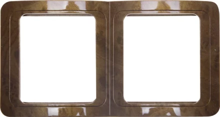 Панель СВЕТОЗАР &quot;ГАММА&quot; накладная, вертикальная, цвет орех, 2 гнезда SV-54147-N купить в Ижевске