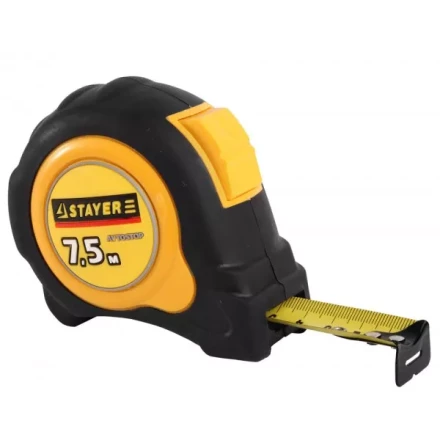 Рулетка STAYER "MASTER" "OMEGA" автостоп, обрезиненный корпус, 7,5мх25мм 548832 купить в Ижевске