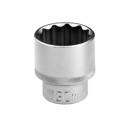 Головка торцевая 30 мм двенадцатигранная CrV под квадрат 1/2 хромированная Stels 13673 купить в Ижевске