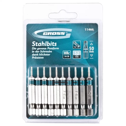 Набор бит TORX 6х50 сталь S2 10 шт GROSS 11466 купить в Ижевске