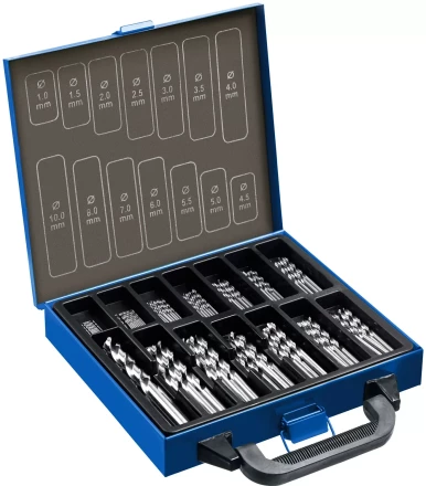 ЗУБР ПРОФ-А, 99 шт, (1-10 мм), сталь Р6М5, класс А, мет.бокс, набор сверл по металлу, Профессионал (29625-H99) купить в Ижевске