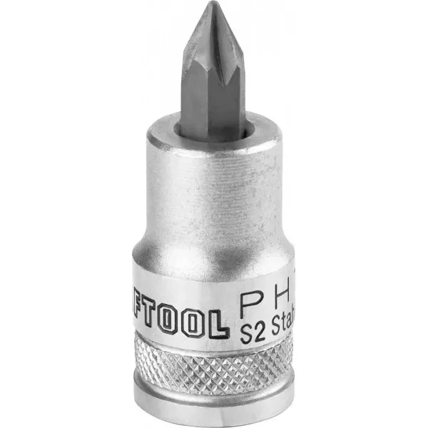 Торцовая бита-головка KRAFTOOL "INDUSTRIE QUALITAT", материал S2, PHILLIPS, сатинированная, 1/2", PH1 27901-1_z01 купить в Ижевске