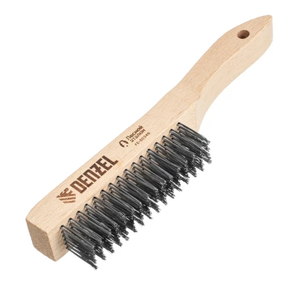 Щетка зачистная 6-и рядная, прямая проволока из нержавеющей стали с деревянной ручкой, EFP// Denzel 74846 купить в Ижевске