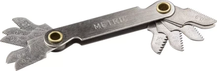 Шаблон STAYER "PROFI" для определения шага метрич резьбы,0,5-1,75мм и трубной резьбы с шагом 0,907 и 1,07мм(27,28 tpi) 28041 купить в Ижевске