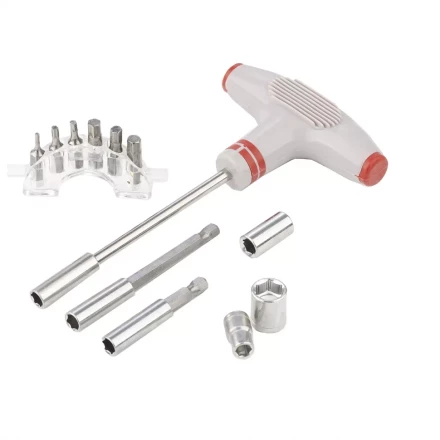 Отвертка с Т-образной эргономичной ручкой и набором насадок 36 штук CrV в пластиковом боксе MTX 115729 купить в Ижевске