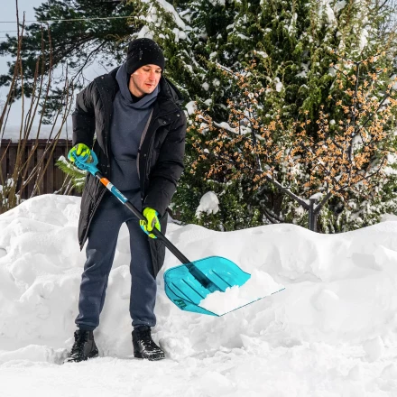 Лопата для уборки снега поликарбонат Palisad 61690, 460х400х1400 мм, алюминиевый черенок, LUXE купить в Ижевске