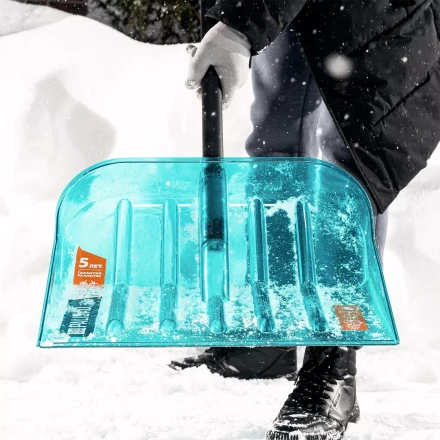 Лопата для уборки снега поликарбонат Palisad 61690, 460х400х1400 мм, алюминиевый черенок, LUXE купить в Ижевске