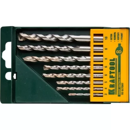 Набор KRAFTOOL Сверла &quot;INDUSTRIE QUALITAT&quot; по бетону ударные, самоцентр. наконечник, цилиндр. хвостовик, в боксе, 8шт 29165-H8 купить в Ижевске