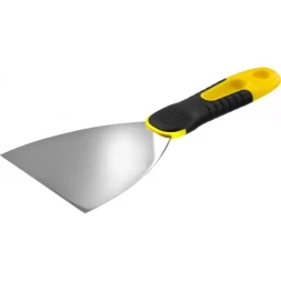 Шпатель STAYER "PROFESSIONAL" нержавеющее профилированное полотно, 2к ручка, 100 мм 10045-10