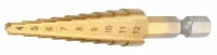 Сверло ступенчатое HSS-TiN с прямым желобком, 4-12x42x65, 1/4" (Makita D-40113)