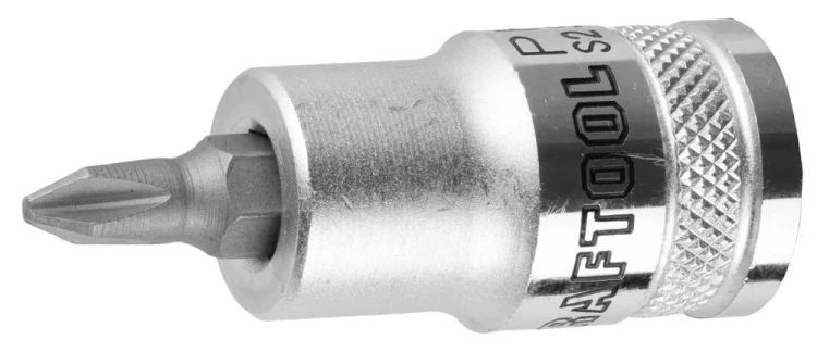 Торцовая бита-головка KRAFTOOL "INDUSTRIE QUALITAT", материал S2, PHILLIPS, сатинированная, 1/2", PH2 27901-2_z01 купить в Ижевске