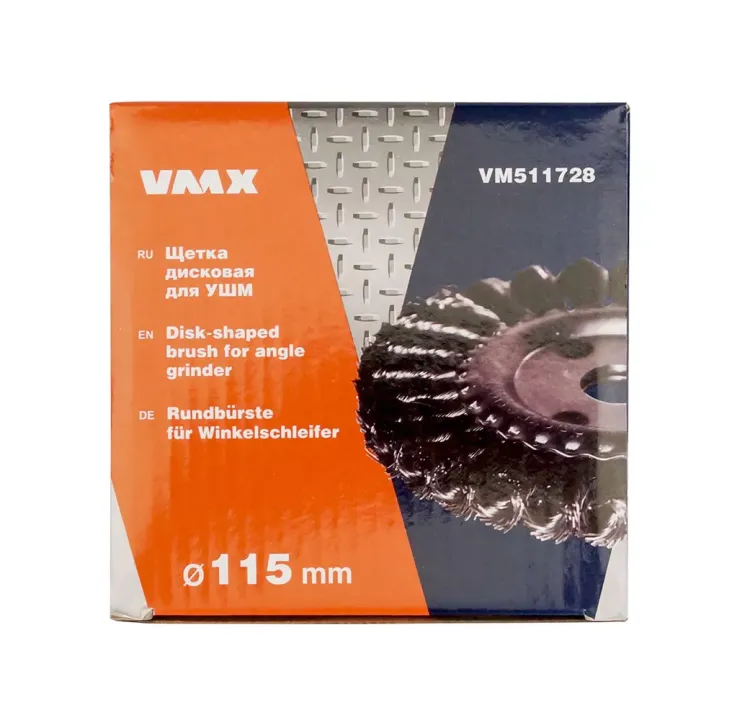 Щетка для УШМ ф22,2/115 мм дисковая сталь витая VMX 511728 купить в Ижевске