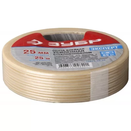 Лента ЗУБР &quot;ЭКСПЕРТ&quot; клеящая однонаправленная, усиленная стекловолокном, 19мм х 10м 12071-19-10 купить в Ижевске