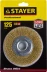 STAYER &quot;PROFESSIONAL&quot;. Щетка дисковая для УШМ, витая стальная латунированная проволока 0,3мм, 125ммх22мм 35122-125 купить в Ижевске